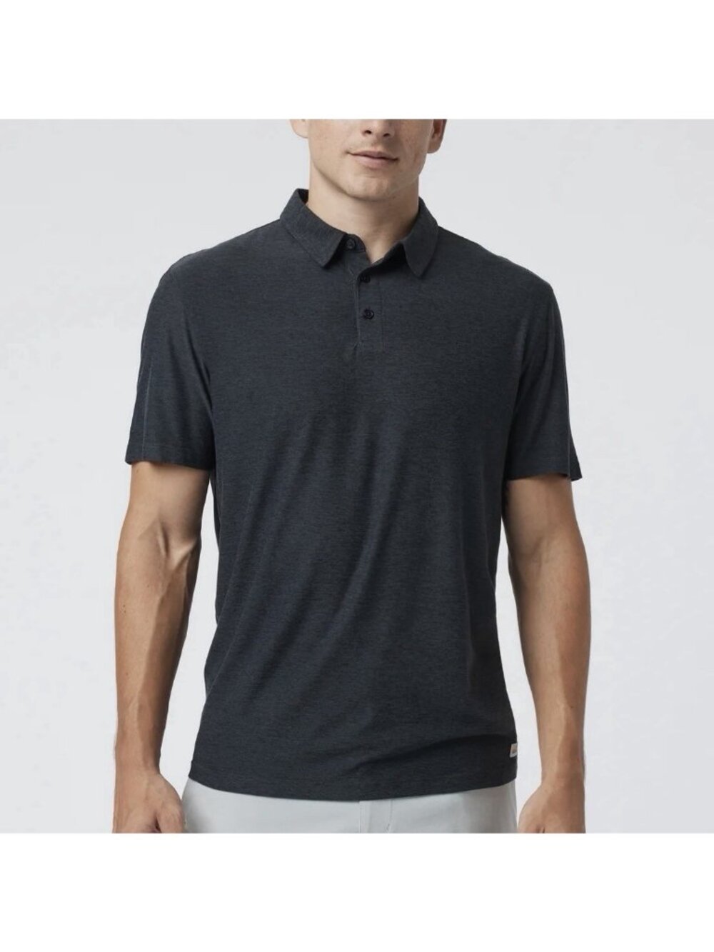 Vuori Strato Tech Short Sleeve Polo Shirt Heather Charcoal Gray Men’s Sz Medium